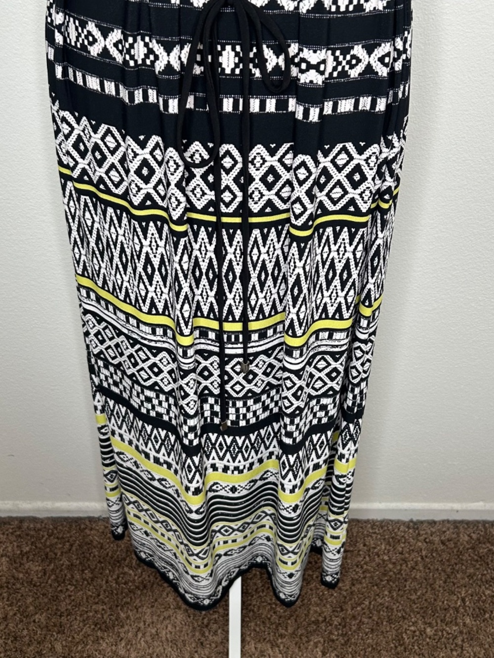 Catherines Womens Black & White Patterned Sleeveless Jersey Maxi Dress Size 1X - Picture 4 of 9